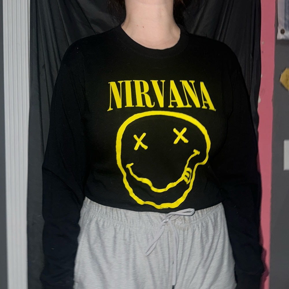 cropped nirvana long sleeve tee